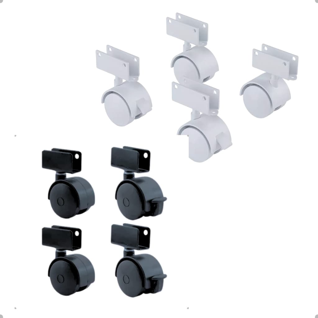 Kit 4 Rodinhas para Berço 12mm Chapa U - Movimentação Suave, Fácil Instalação e Alta Resistência