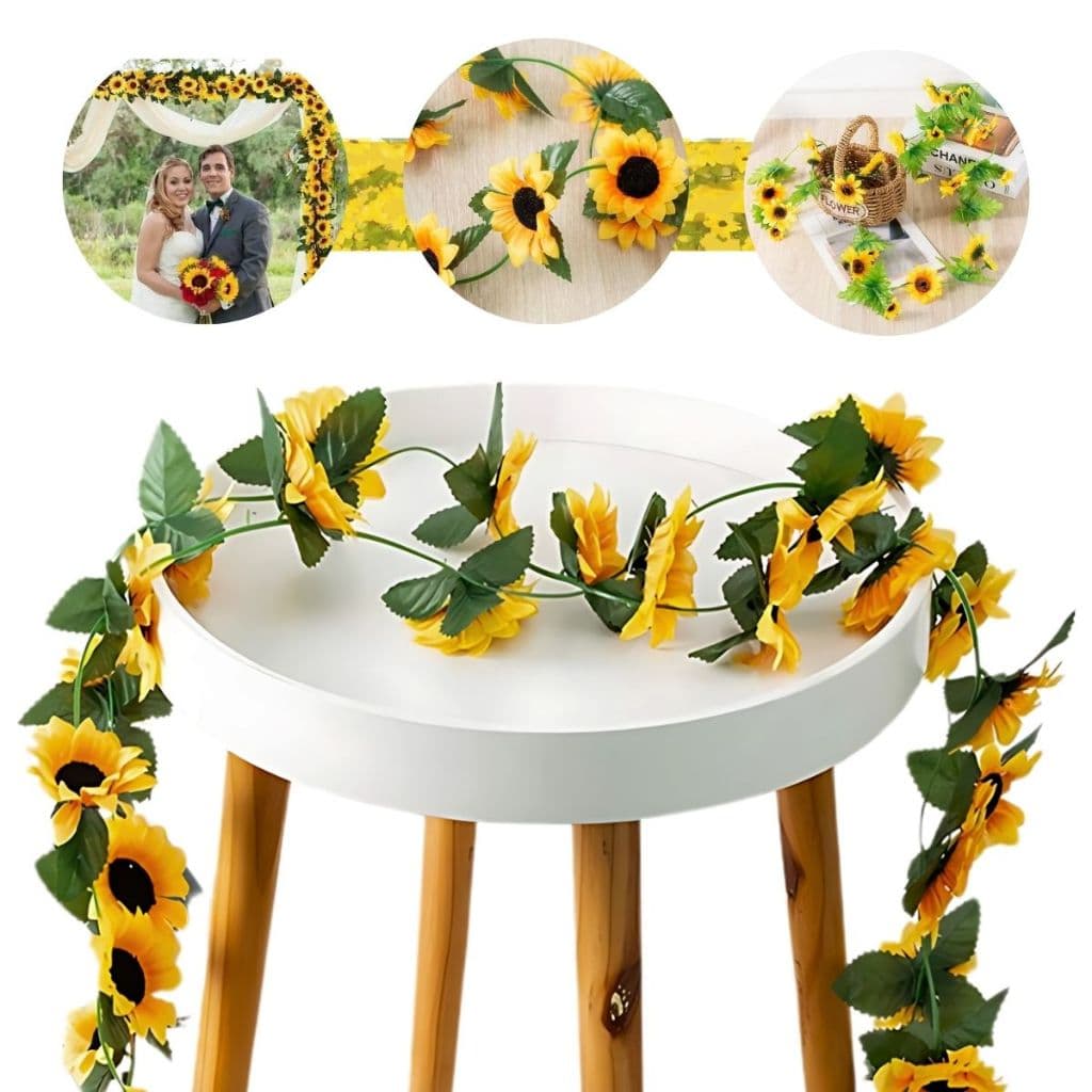 Corrente de Girassol Flor Artificial 2m