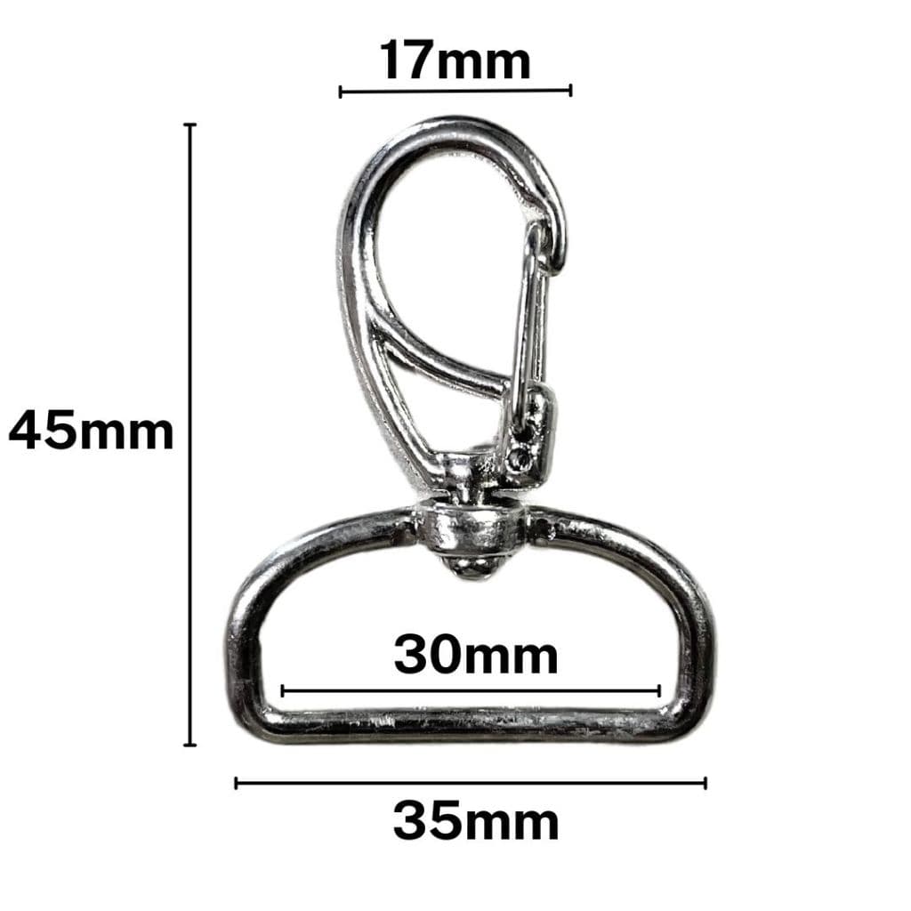 Kit Mosquetão Base Larga 35mm - Chaveiros, Engates e Artesanatos em Geral - Escolha entre 10 até 80 unidades!