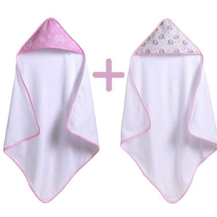 Kit 2 toalhinhas para bebê estampas femininas antialergico