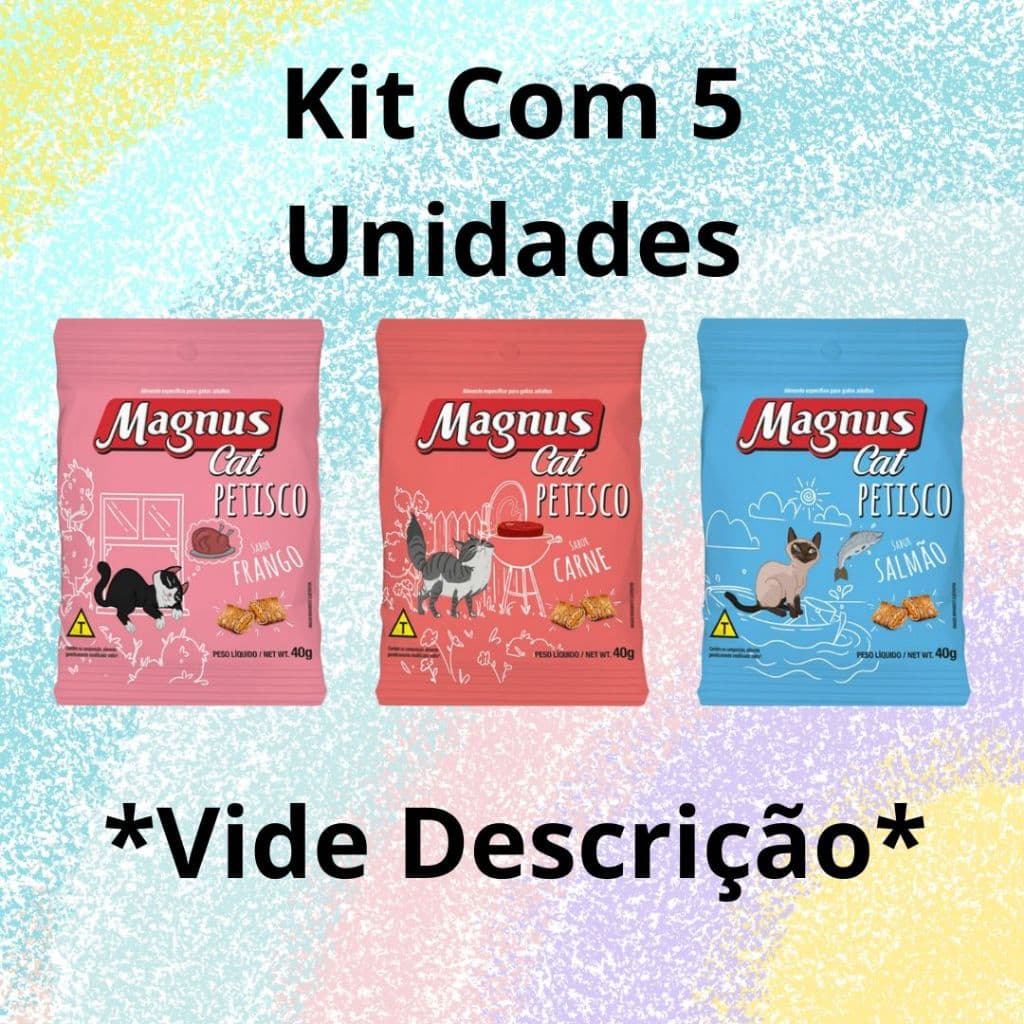 Kit Com 5 Unidades De Petisco Magnus Cat Com 40g Cada - Magnus