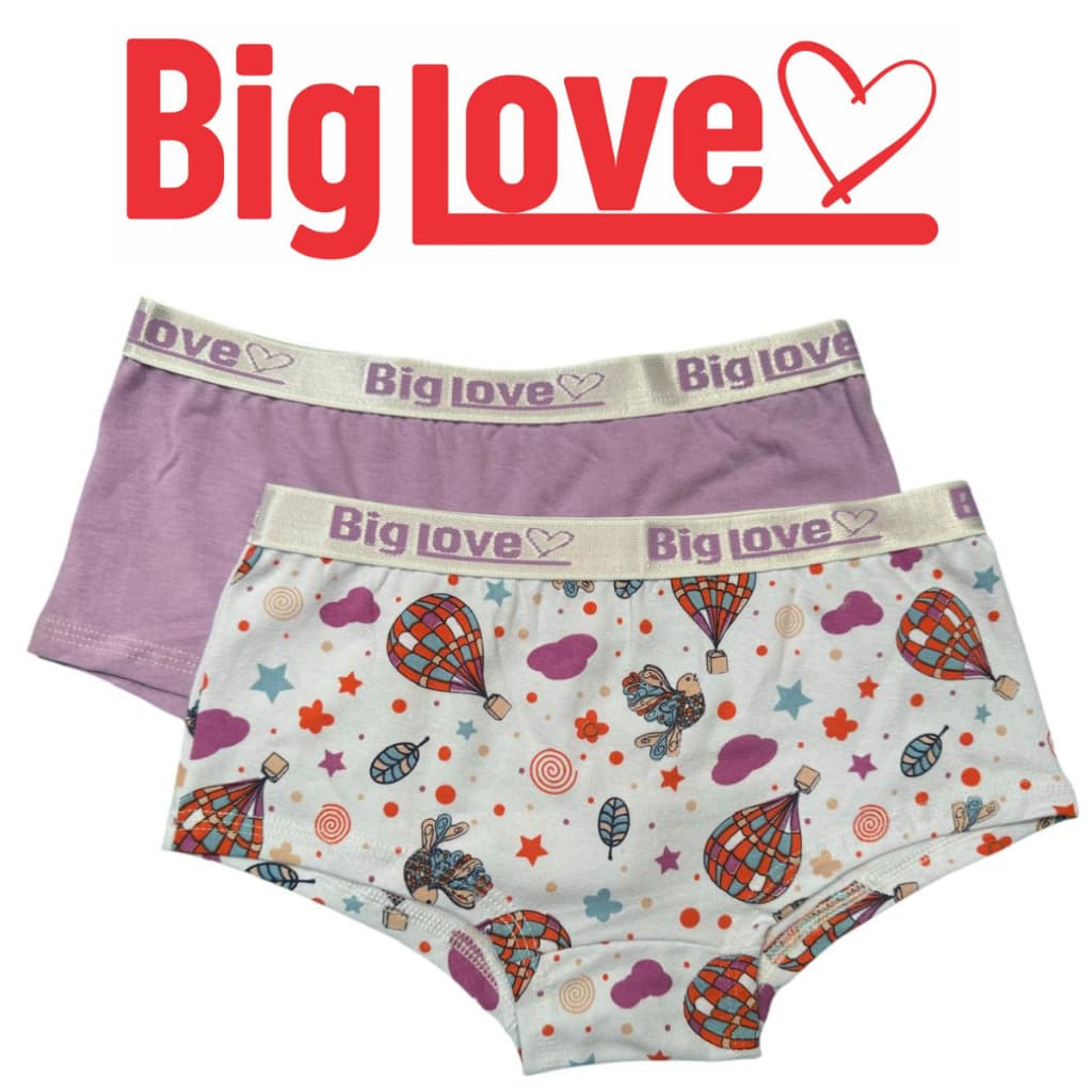 Kit com 10 ou 5 Calcinha BIG LOVE Box Feminina  Juvenil algodão ( cotton ) menina moça Ref065