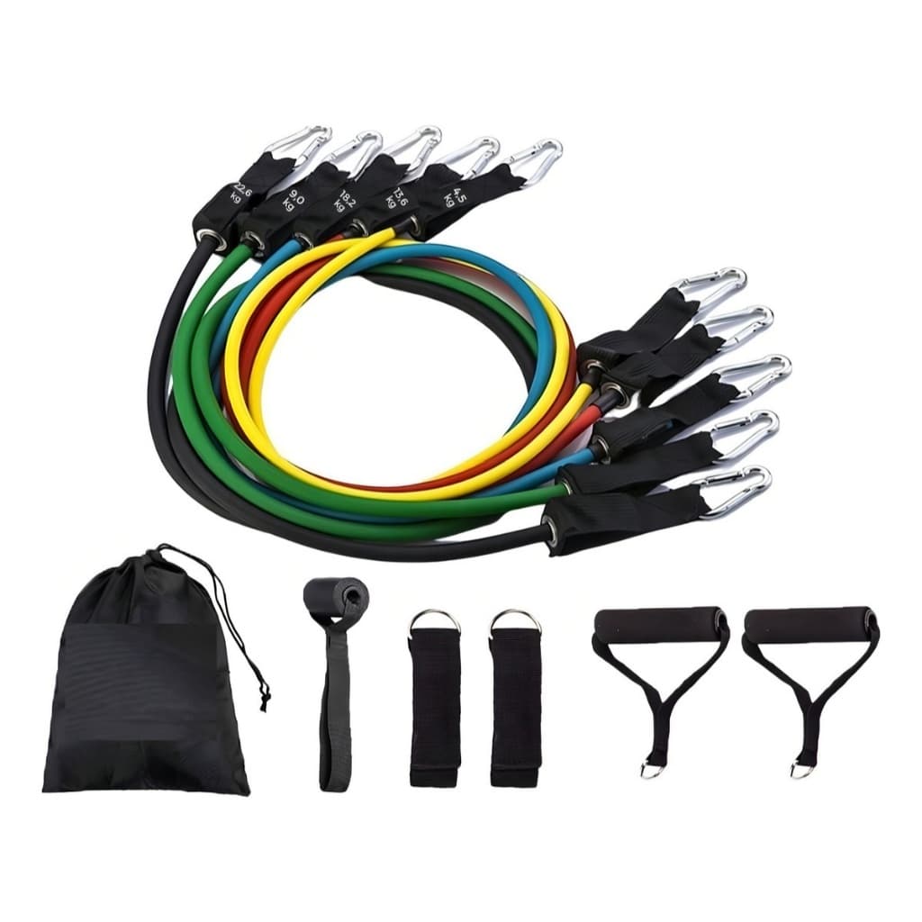 Kit Elástico de Treino Extensor para Ginástica em Casa Pilates Exercícios Academia Acessórios Corda