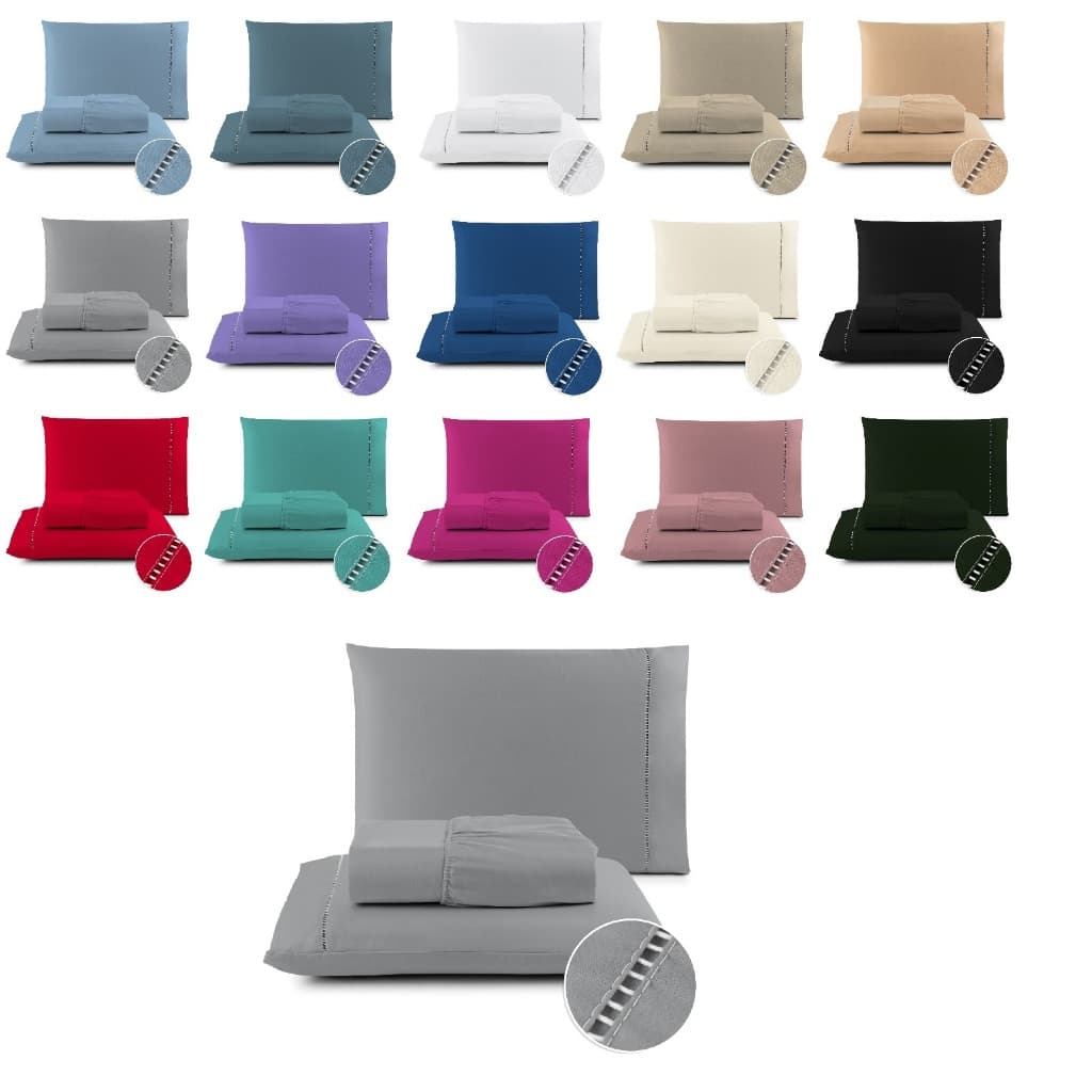 Kit Jogo Lençol De Cama King 3 Peças Liso Com Elástico Várias Cores 400 Fios