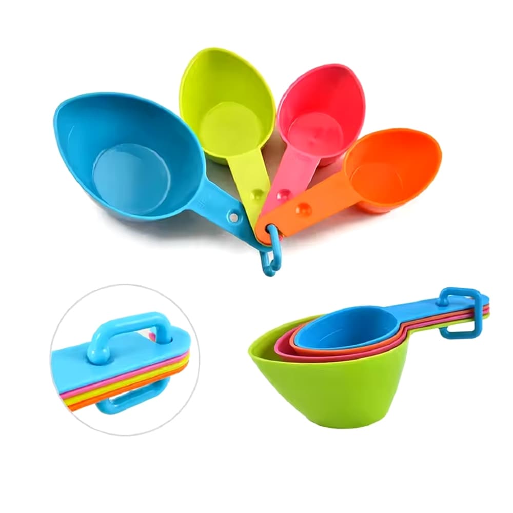 Colher Medidora Culinária Medidor Alimentos Ração Jogo 4 peças