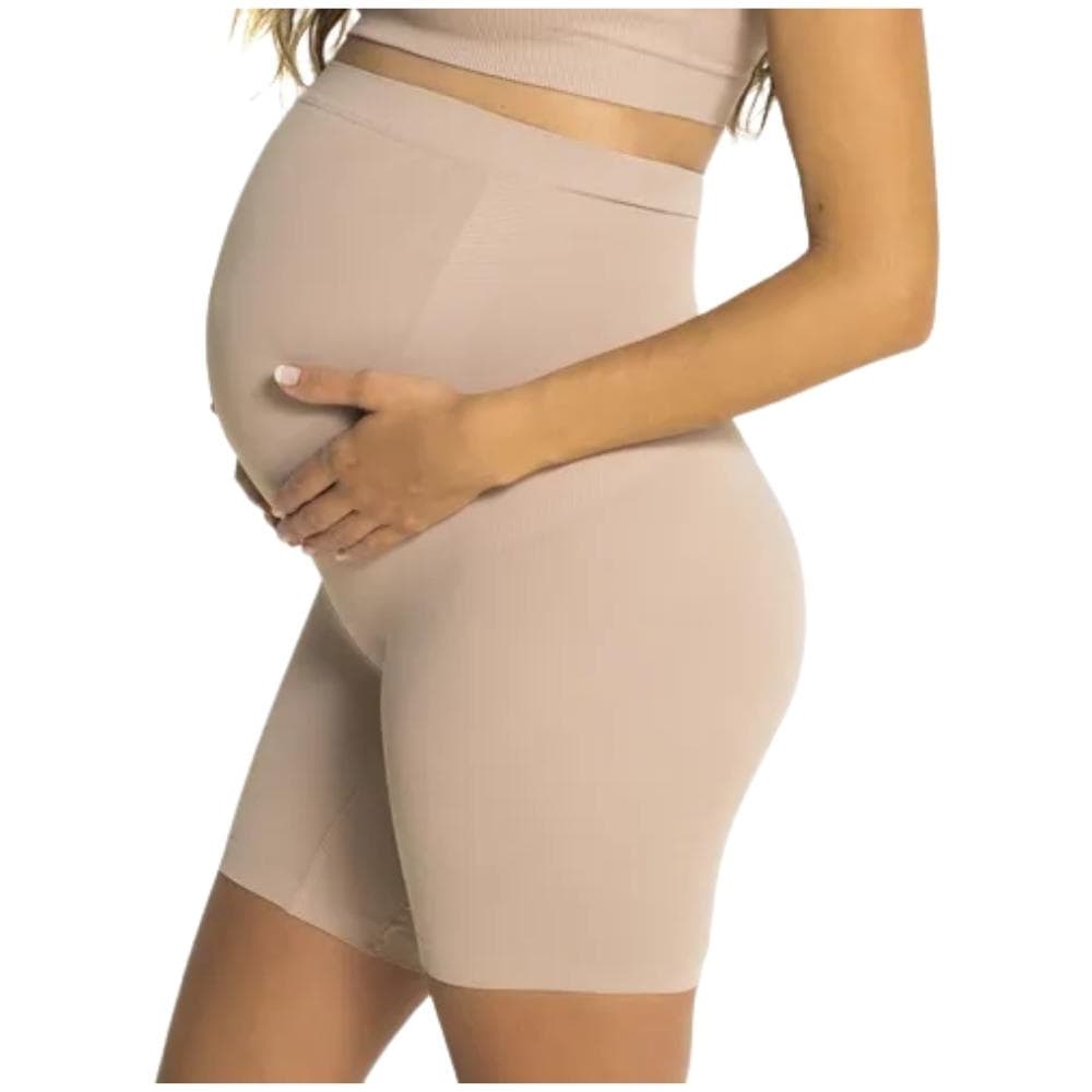Bermuda Short Sem Costura Cintura Alta Trifil Para Gestante Gravida Maternidade Em Poliamida