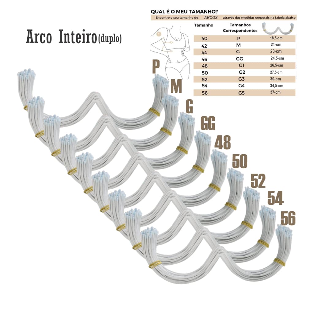 Arco inteiro para confecção de sutien 10 unidades.