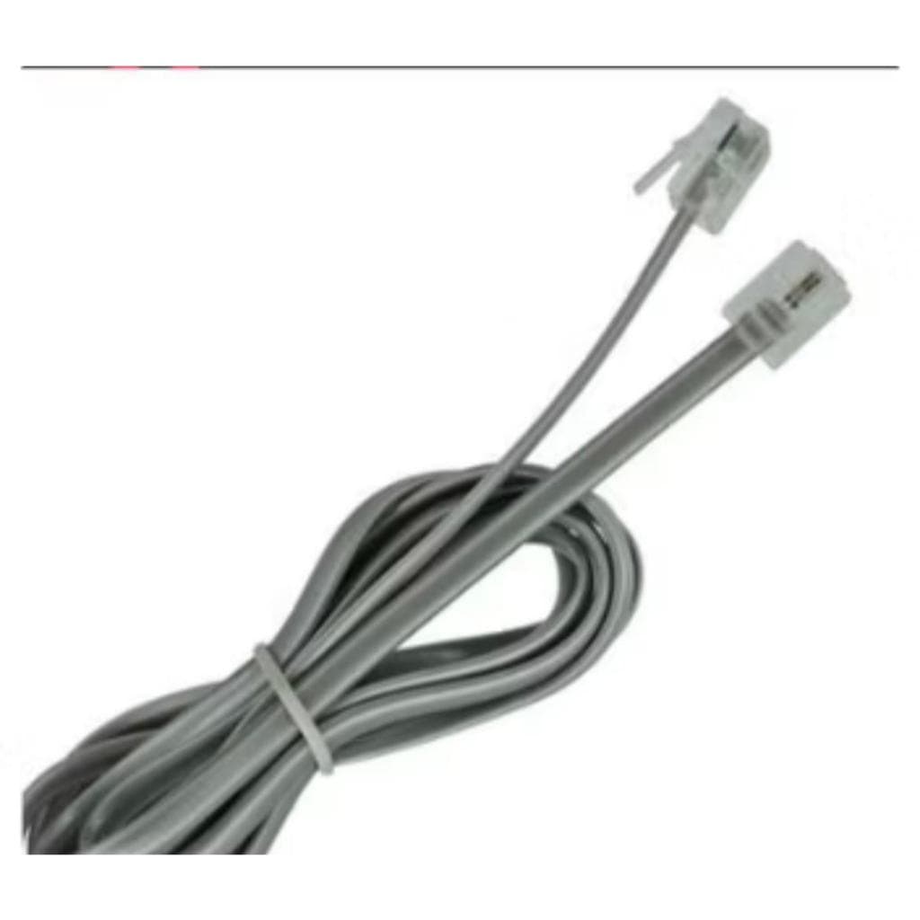 CABO DE TELEFONE 1,5 METROS RJ11COR PRETO E CINZA