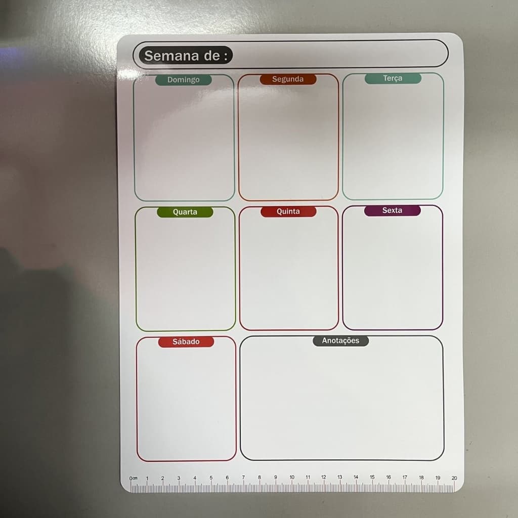 Lembrete Organizador Mensal Semanal Planejamento Magnético Ima De Geladeira Multiuso Universal