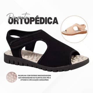 Sandalia Ortopédica Feminina Calce Fácil Confortável Massageadora Anatômica