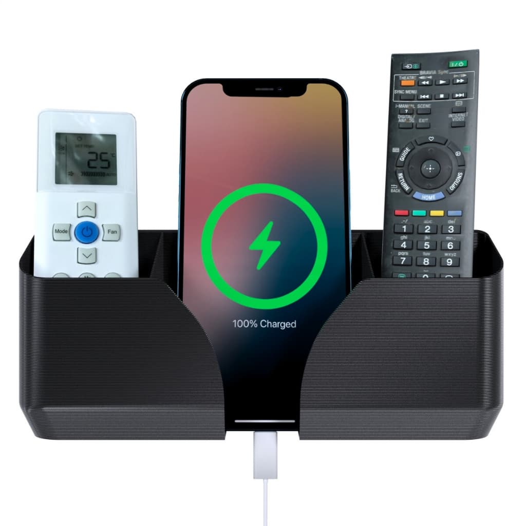 Suporte de Parede Triplo Para Controle Remoto TV Ar Condicionado Celular