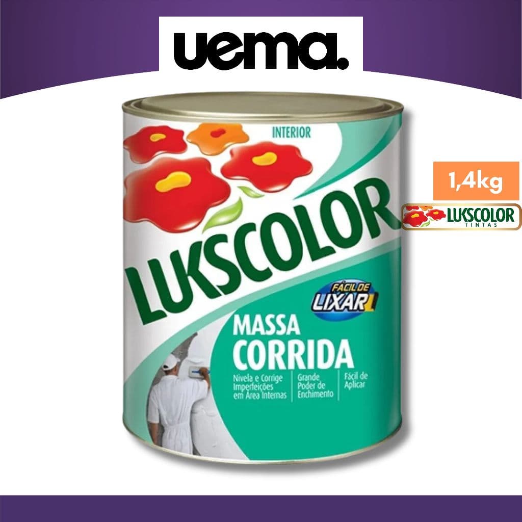 Massa Corrida PVA Interior 1/4 1,4kg Paredes e Tetos Lukscolor