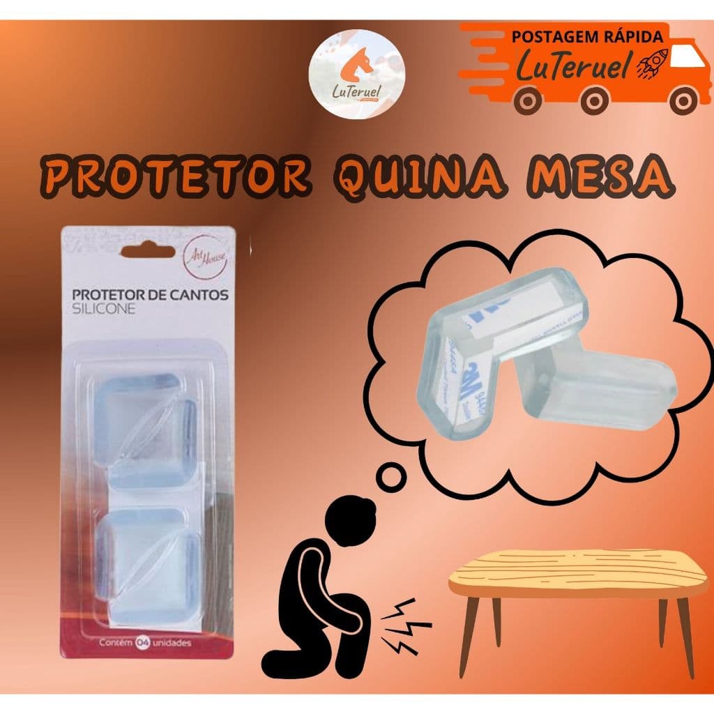 Protetor de Quina Mesa/Móveis Transparente – Segurança para Bebês & Pets 2 unidades