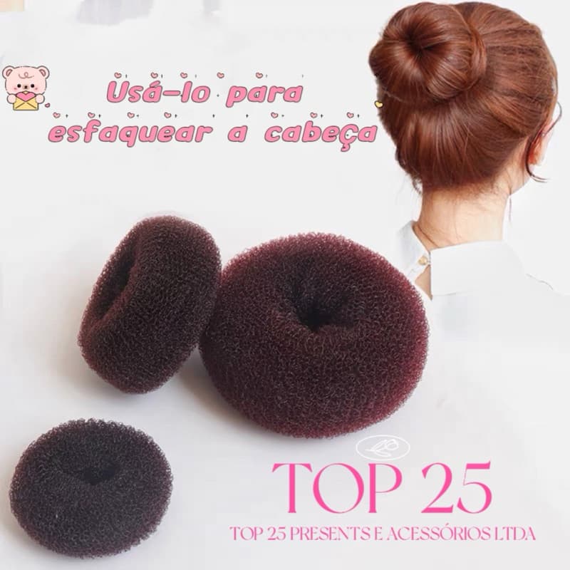 Kit com 3 Rosquinha Esponja Donut para Coque perfeito MEDIO
