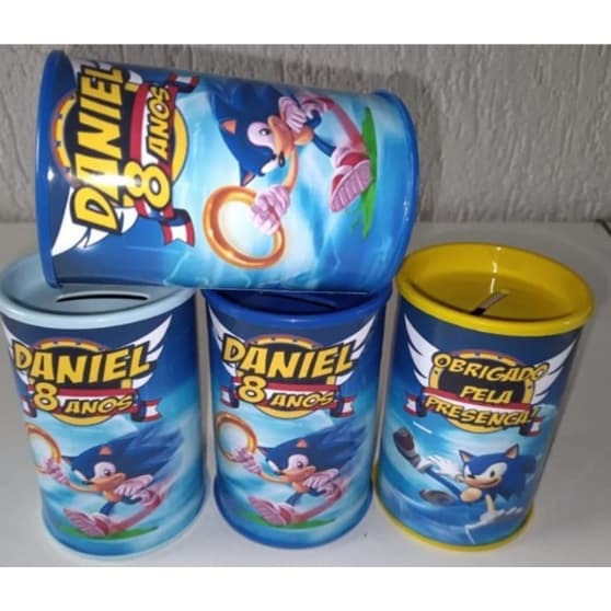 25 cofrinhos personalizados do Sonic