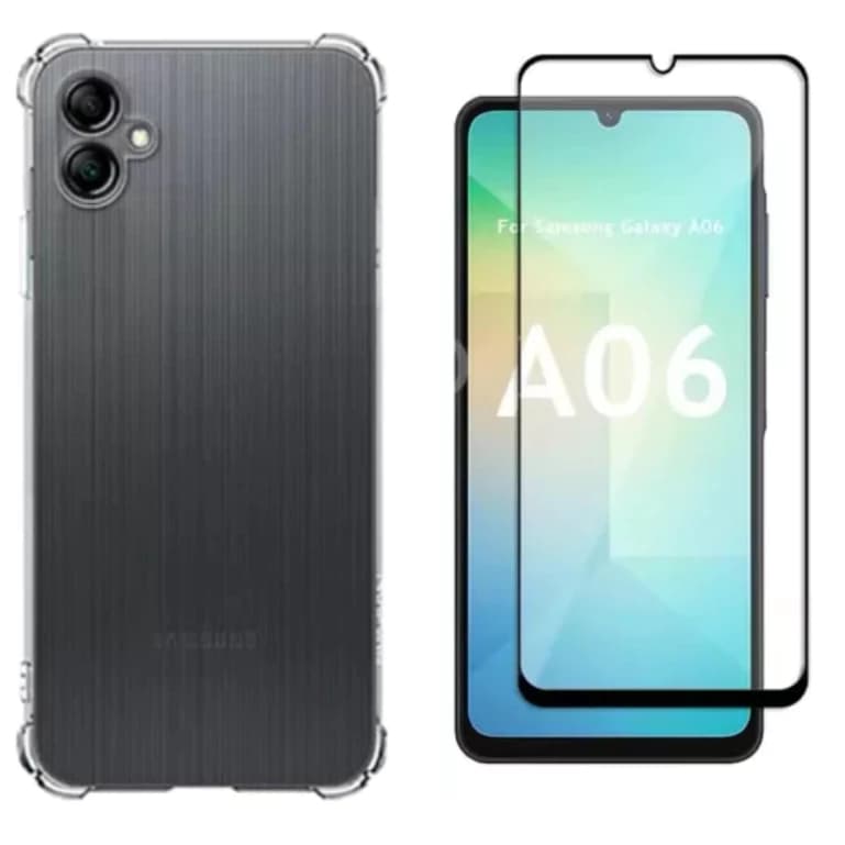 KIt Pelicula Vidro 3D Samsung A06 + Capa Capinha Anti Shock