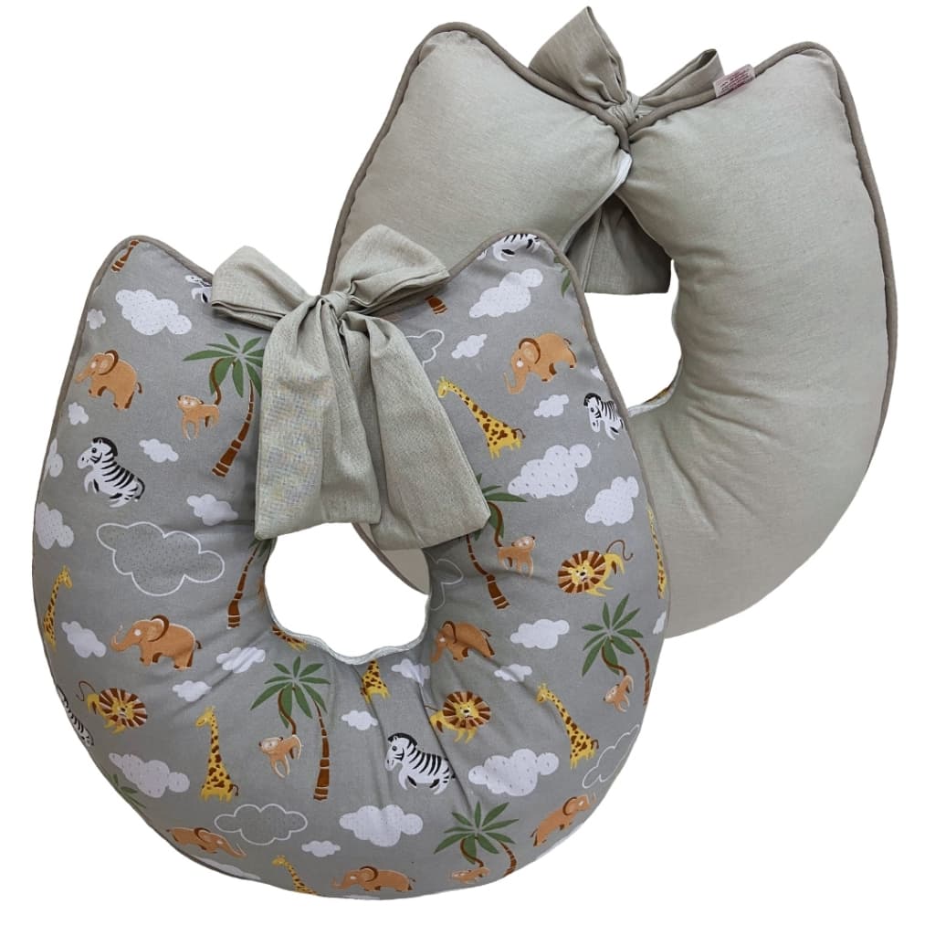 Almofada de Amamentação 100% Algodão com Laço Ajustável e Zíper