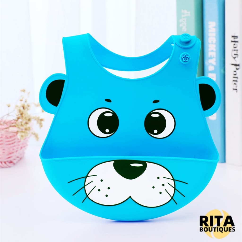 Babador De Silicone Impermeável Para Alimentação Menino/Menina À Prova De Óleo Com Pega Migalhas