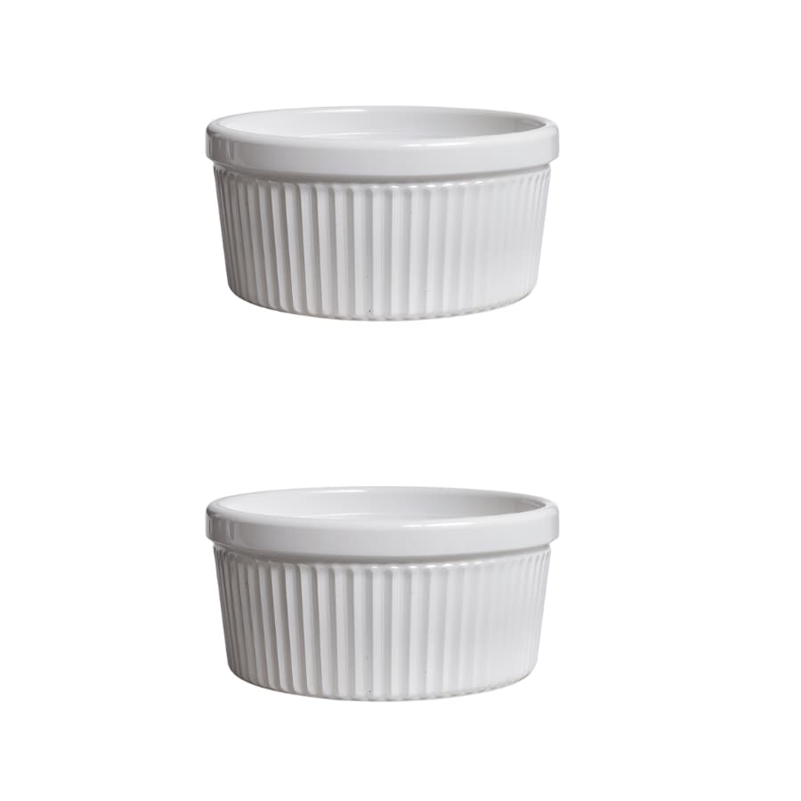 Kit 2 Ramequim 100ml Porcelana Canelado Servir Restaurante Molheira Petisqueira