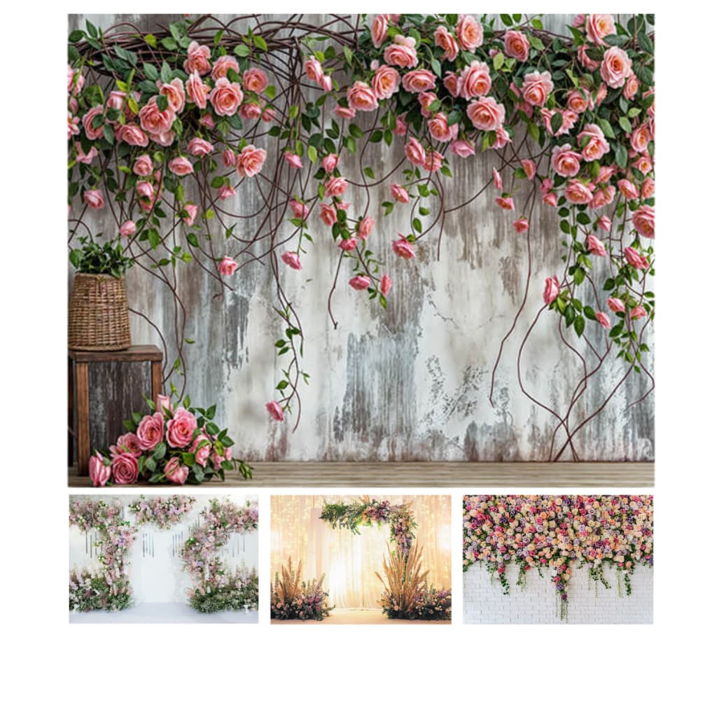 Fundo Fotográfico Horizontal Tecido Sublimado Floral 3,00x2,50