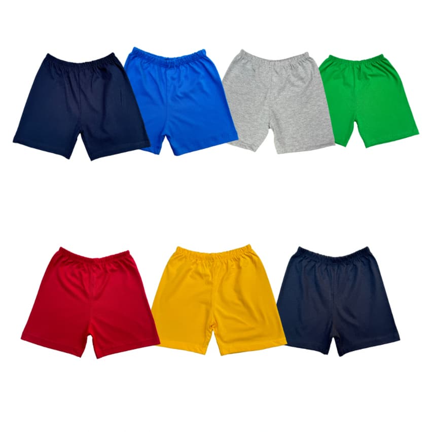 Short infantil menino malha 100% algodão (diversas cores)