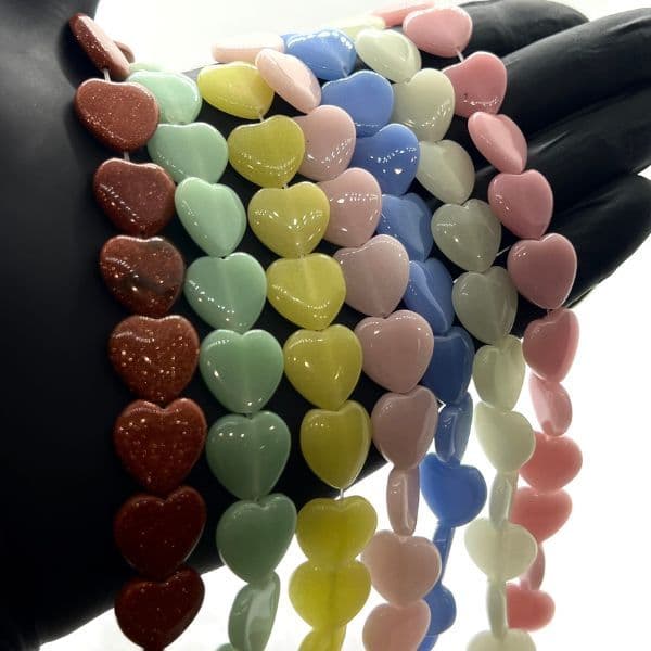 Fio de Pedra Natural CORAÇÃO Pedras Proteção Guias Japamala terço