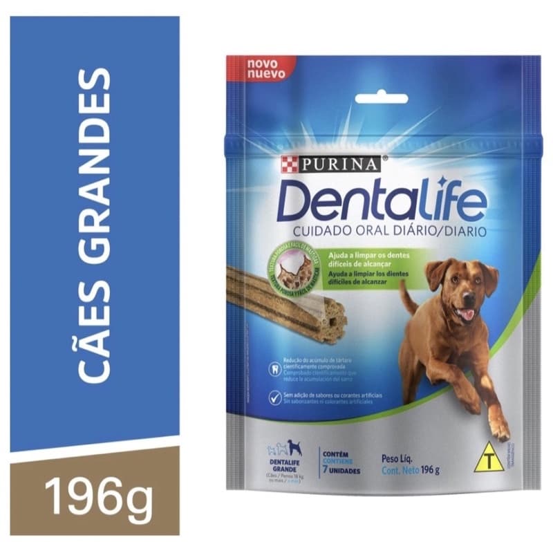 Kit 2 a 10 un. - Petisco DENTALIFE Cães Adultos Grandes Frango 196g
