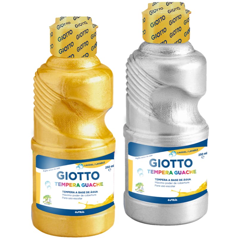 Tinta Guache Ouro e Prata Garrafa 250ml Giotto