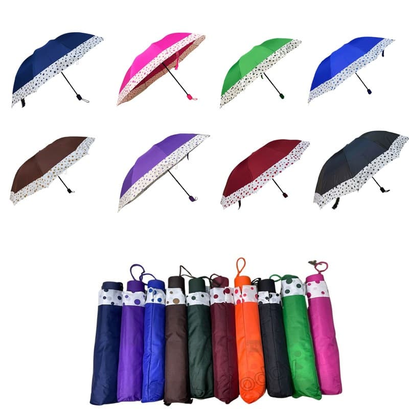 KIT 1/2 Guarda-chuva Bolinha Grande Reforçado Contra Vento Cabe Na Bolsa