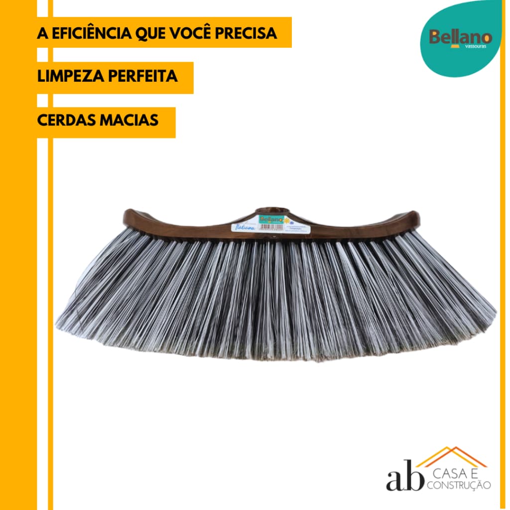 Vassoura Italiana Bellano Limpeza Perfeita Porcelanato Cerâmica Cerdas Macias Original