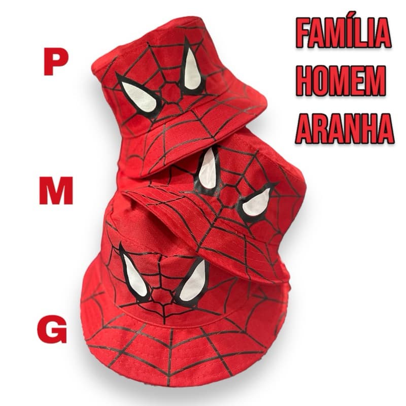 Chapéu Bucket Homem Aranha Baby P/Infantil M /Juvenil G - Chapéu Cata Ovo Criança Personagem