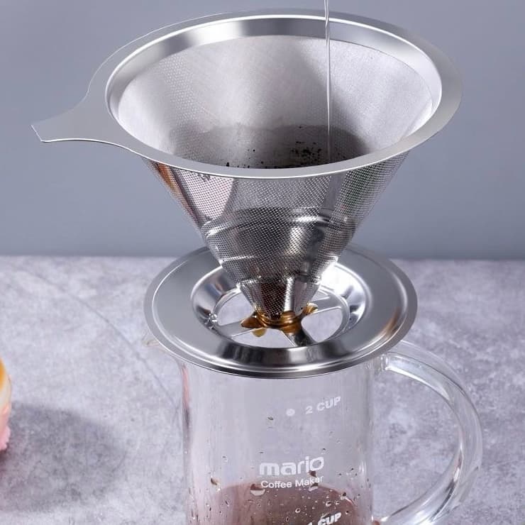 Filtro de Café Aço Inox 304 Coador Extra Fino Sem Necessidade de Filtro de Papel - PRONTA ENTREGA