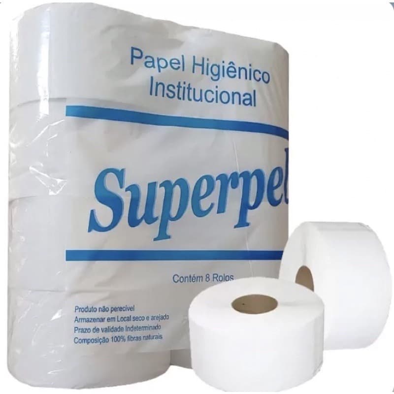 Papel Higiênico Grande Rolão Institucional 8 Rolos Barato