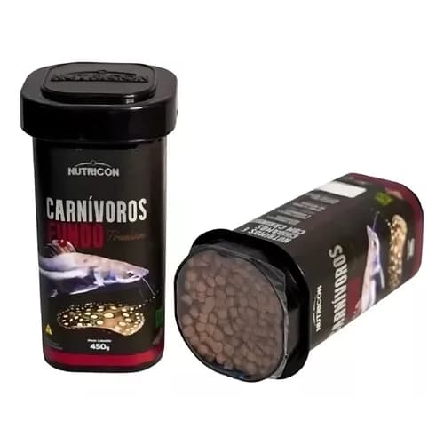 Ração Para Peixes Carnívoros Fundo Nutricon Com Alho 450g
