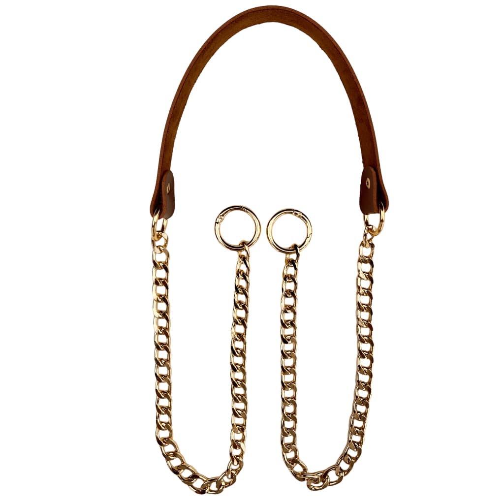 Alça Couro sintético/Corrente Com Argola Articulada