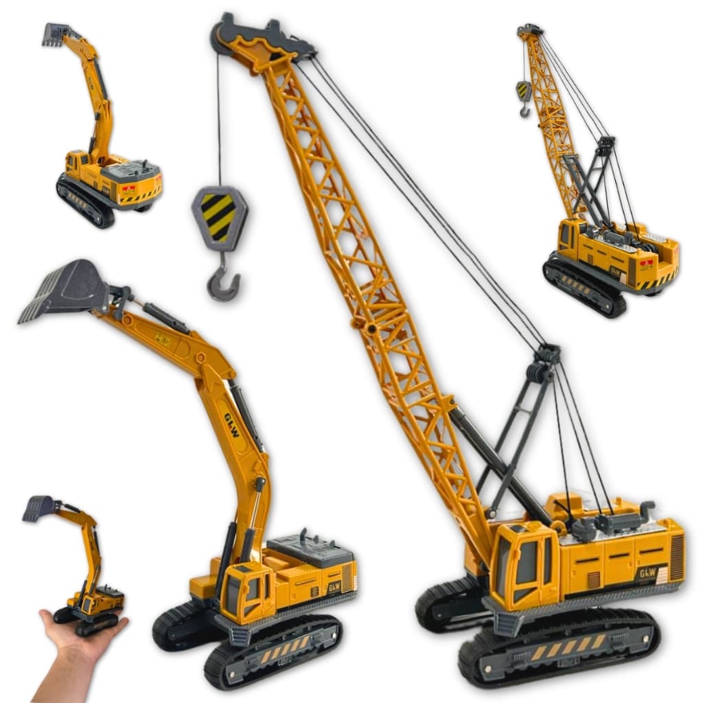 Miniatura Guindaste Articulado Metal Maquina Escavadeira Trator Garra Carregadeira