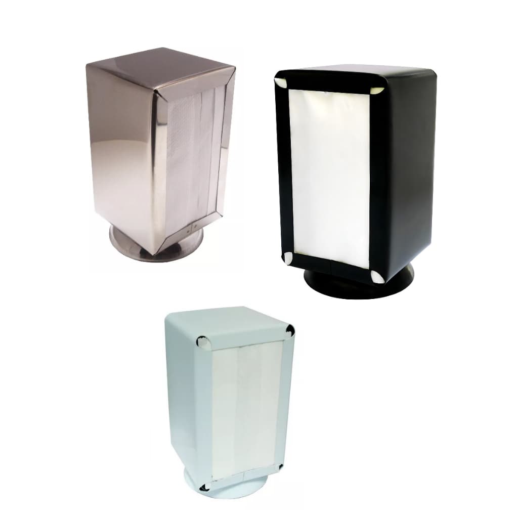 kit 3/5/10 Porta Guardanapo Tipo TV de Mesa AÇO INOX - PRETO - BRANCO Pratico Lanchonetes Bares Restaurantes