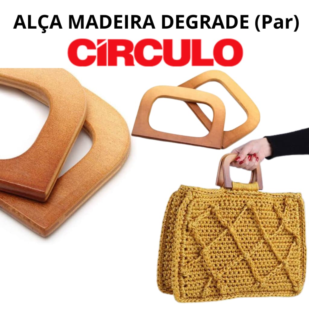 Alça Para Bolsa em Madeira Degradê Círculo (PAR)