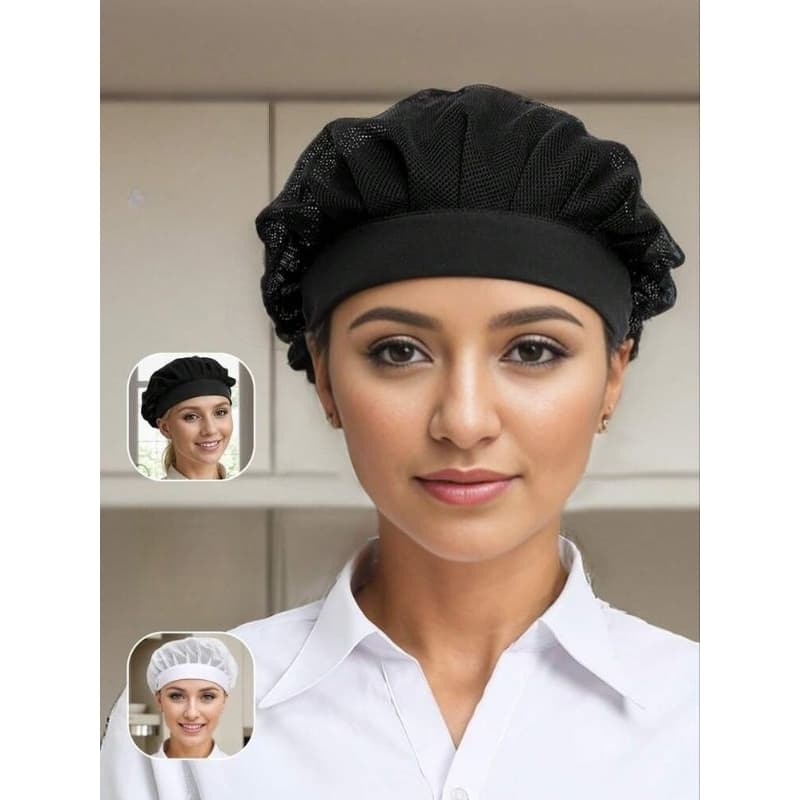 Kit com 3/4/5/10 Toucas Telinha Lavável para Cozinha e Restaurante