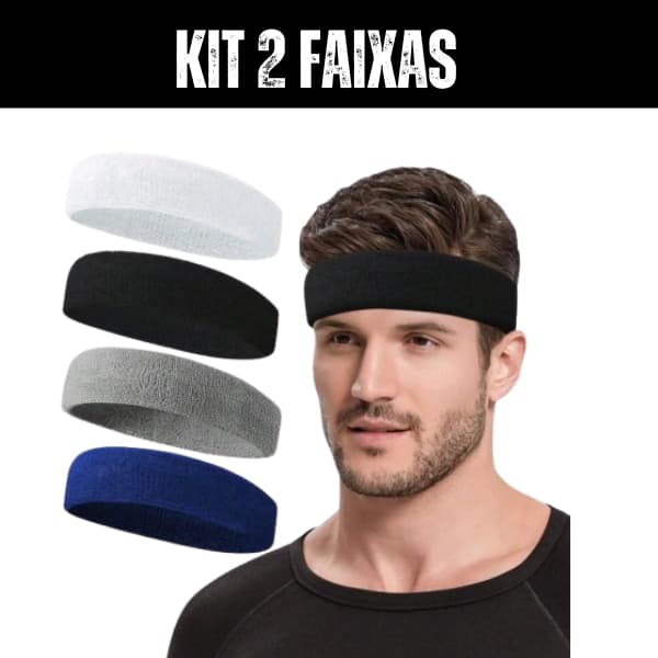 Kit com 2 testeiras anti suor faixa para cabelo envio em 24h