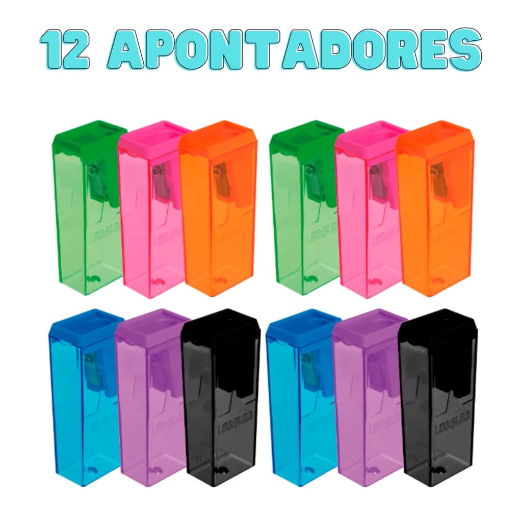 Apontador Com Depósito Leo & Leo Pastel-Kit 12 Unidades