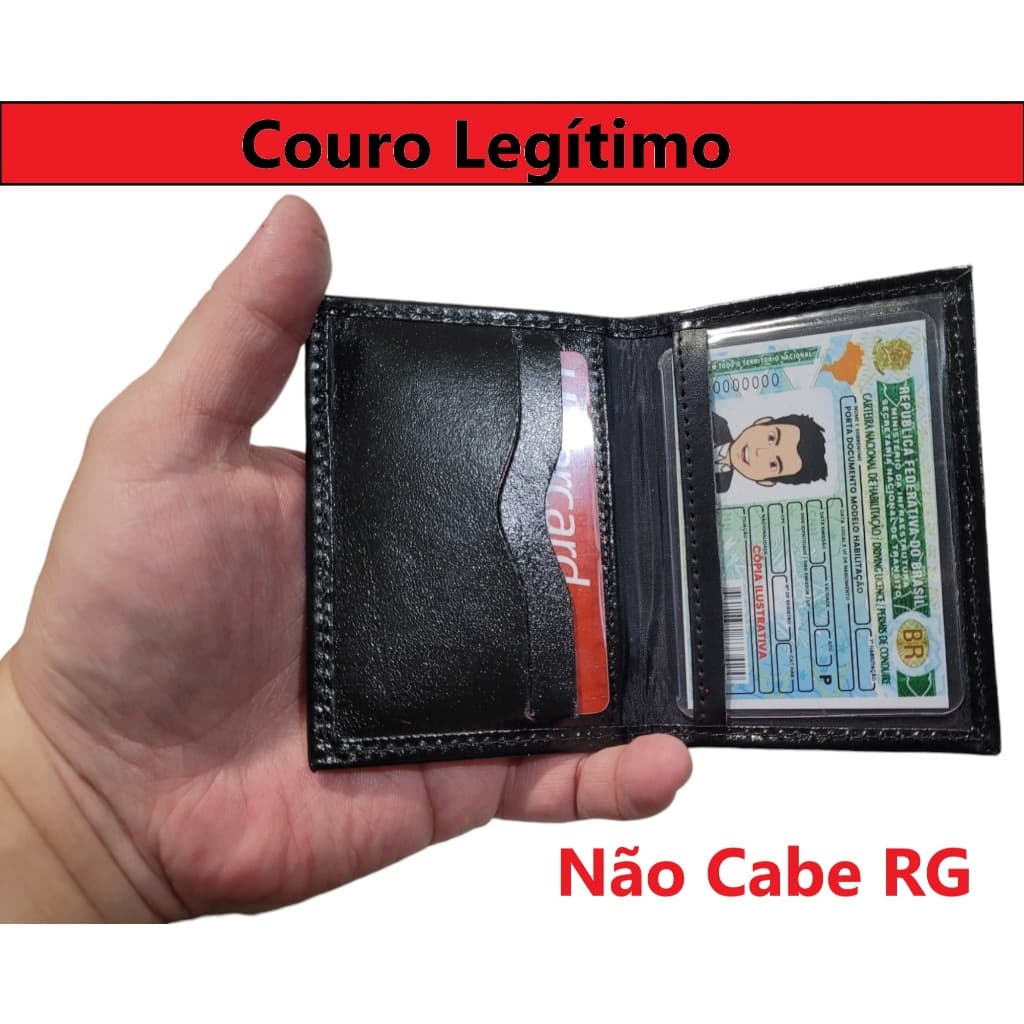 Carteira  Porta Cartão Slim/ Somente CNH/Couro Legítimo  Mini Carteira