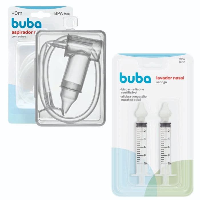 Kit Higiênico Infantil Aspirador Nasal E Lavador Nasal - Buba