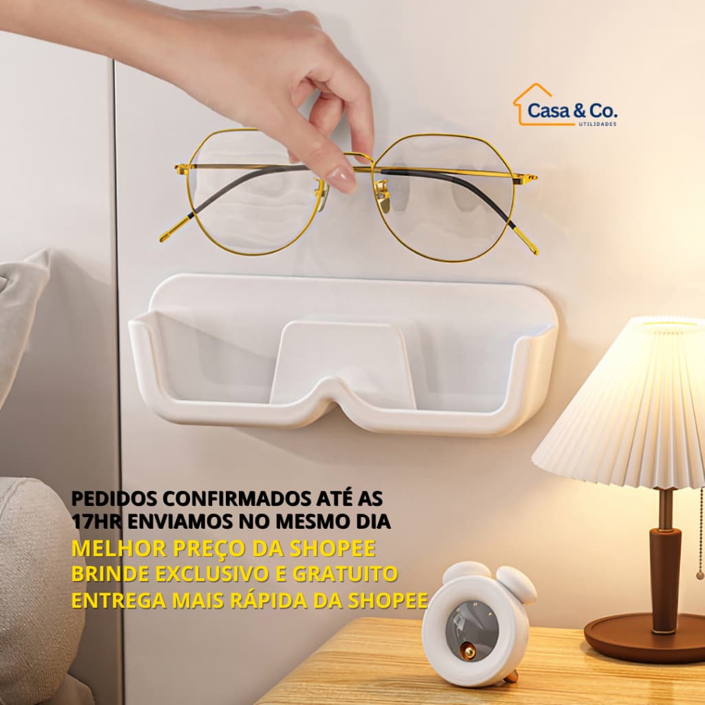 Caixa de Armazenamento Organizador Óculos Porta Óculos Acrílico Na Parede Com Adesivo Dupla Face Sem Furos