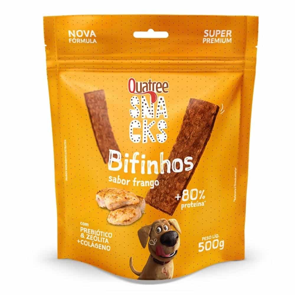 Petisco Quatree Snack Bifinho Frango 500 gr