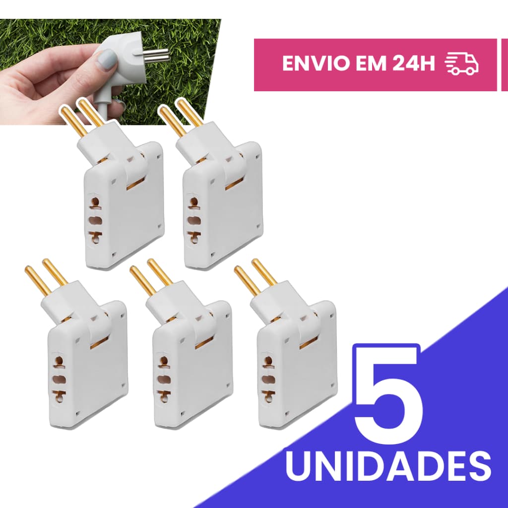 Adaptador Benjamin Articulado Deslocado 10A Resistente Bivolt