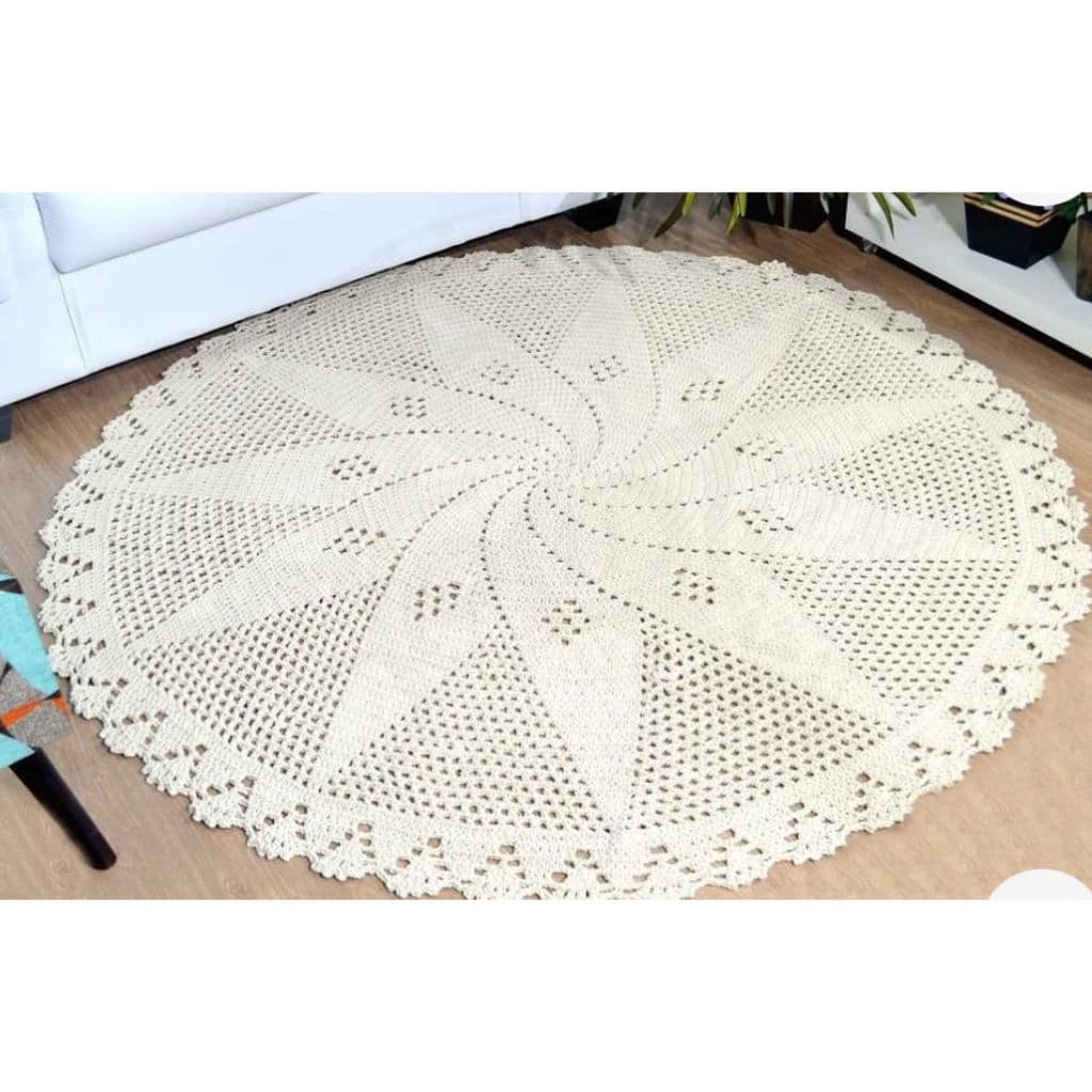 Tapete Redondo Artesanal -  Modelo Extra Cru - Medindo 1m 50cm