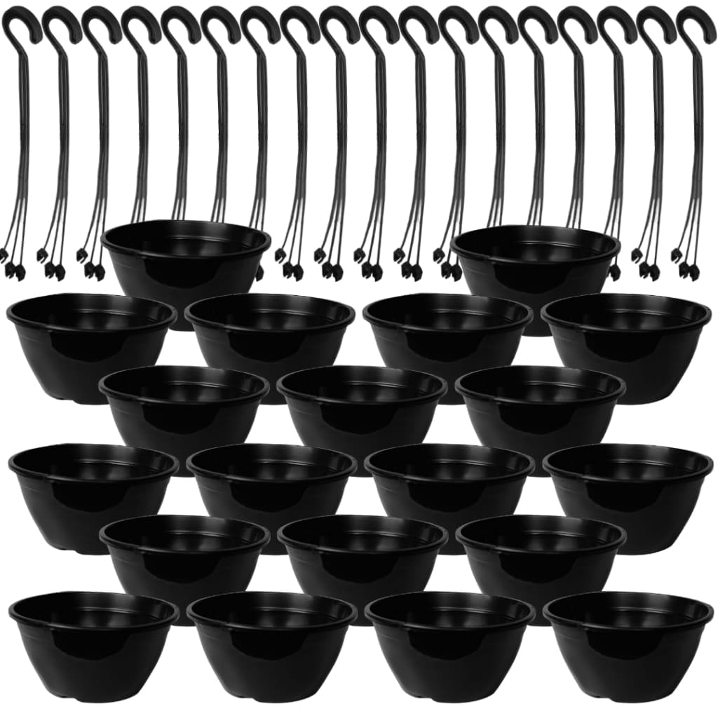 Kit 20 Vaso Cuia 21 Preto Resistente Com 20 Haste Alça Preta