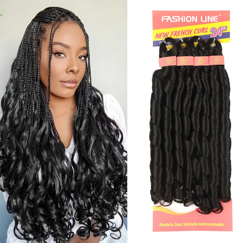 Entrelace New French Jumbo Curl Fashion Line Braids Trança Com Cachos 280g Fibra Premium