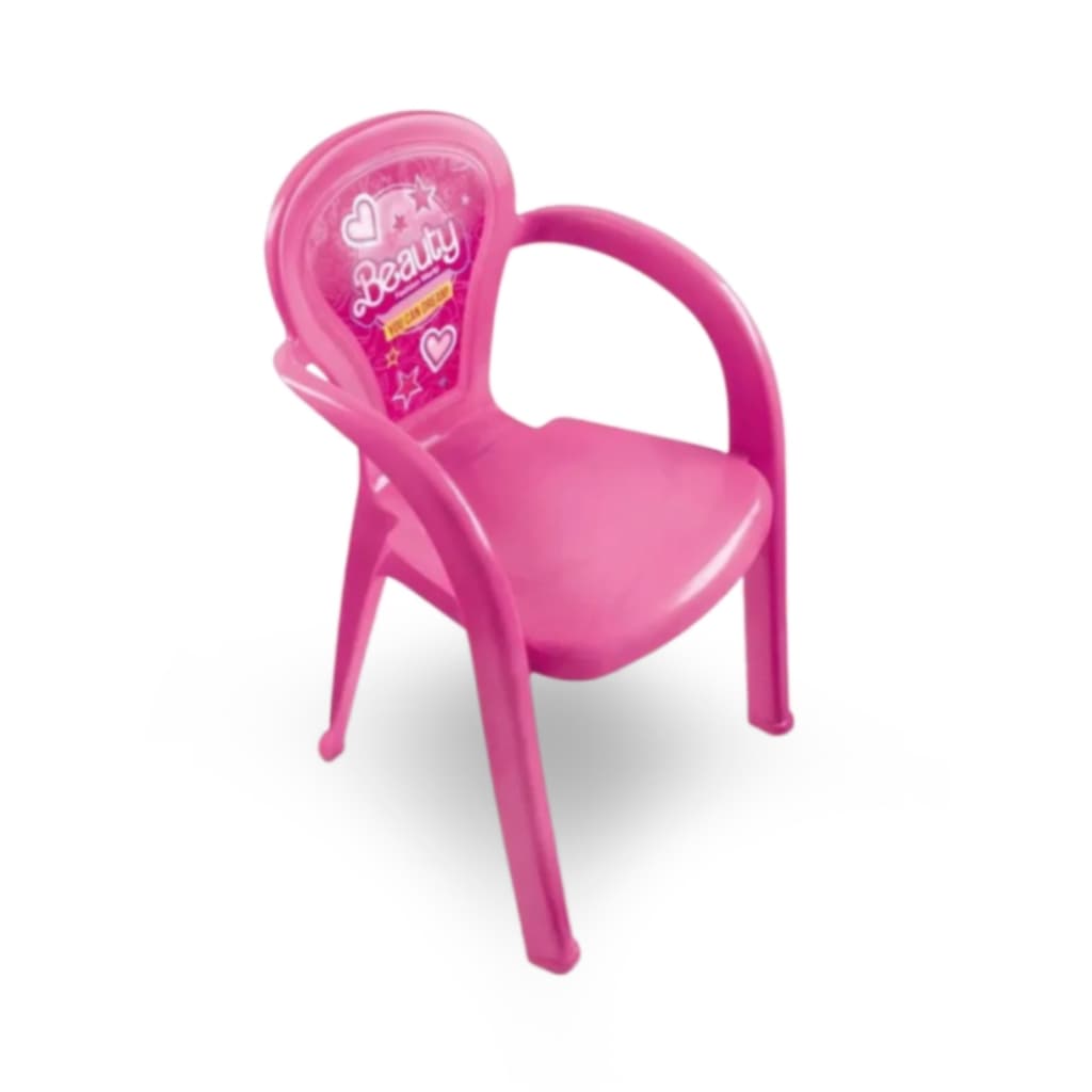 Cadeira Plástica Para Atividades Refeições Infantil Menina Cadeirinha Rosa Usual